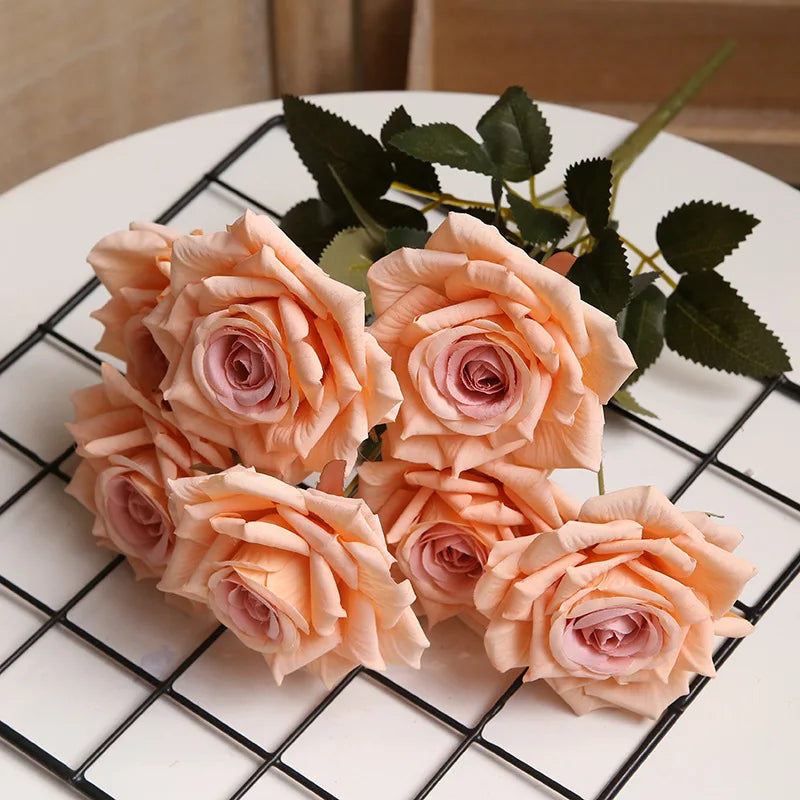 bouquet de roses artificielles pour décoration intérieure et extérieure - vue 9 sur 14
