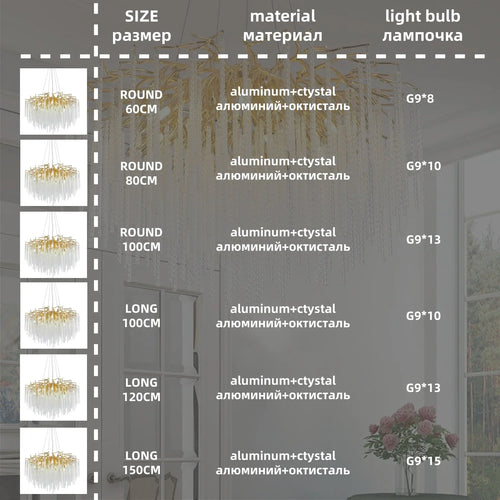 lustre suspendu en cristal doré design moderne pour intérieur élégant