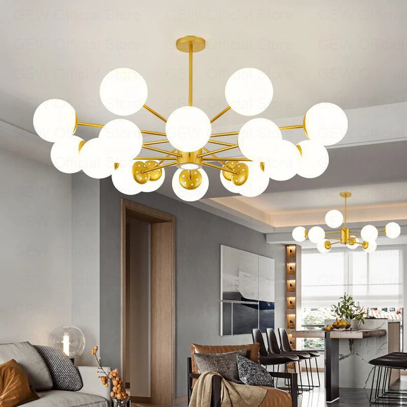 lustre moderne magic bean en verre pour décoration maison - vue 4 sur 14