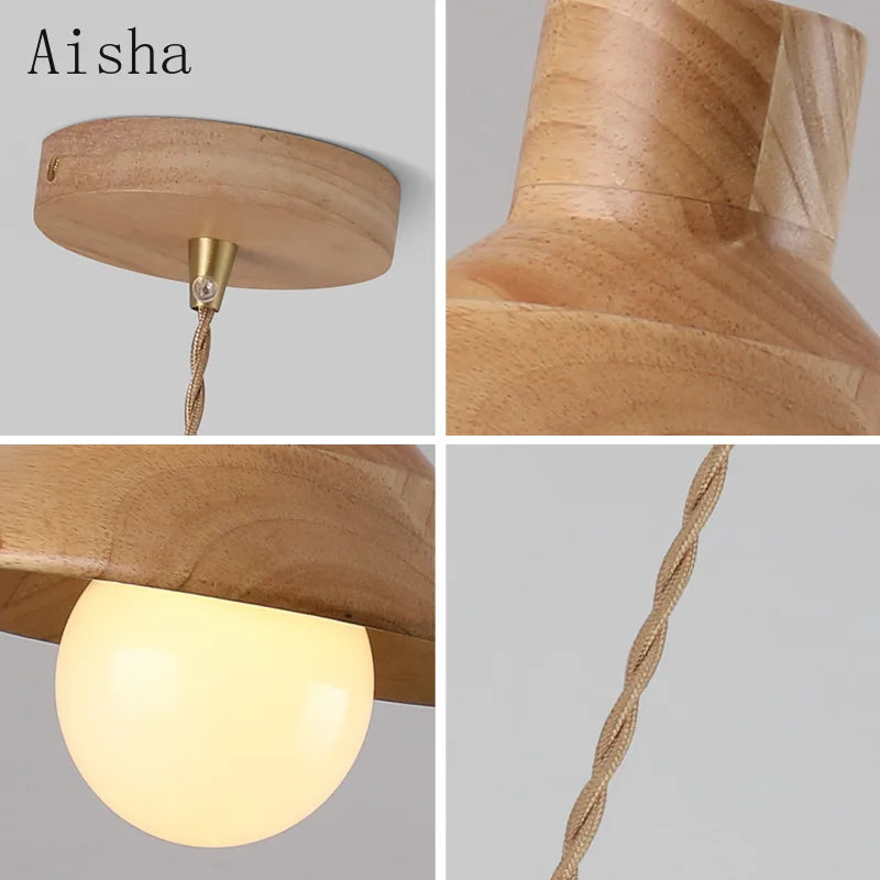 suspension en bois pour décoration intérieure et éclairage - vue 5 sur 7