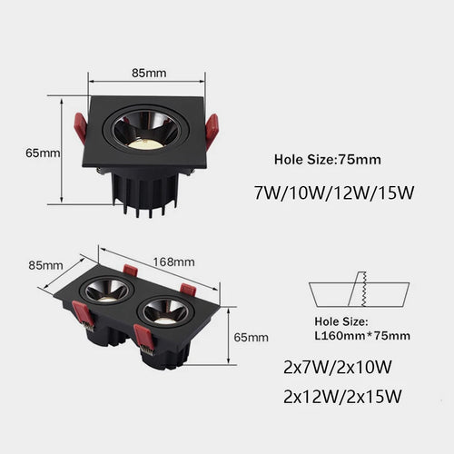 plafonnier led encastré anti-éblouissement pour intérieur moderne - vue 4 sur 5