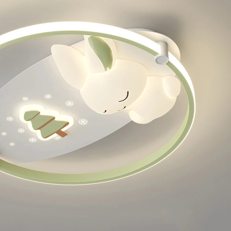 plafonnier moderne en forme de lapin pour enfant - vue 6 sur 9