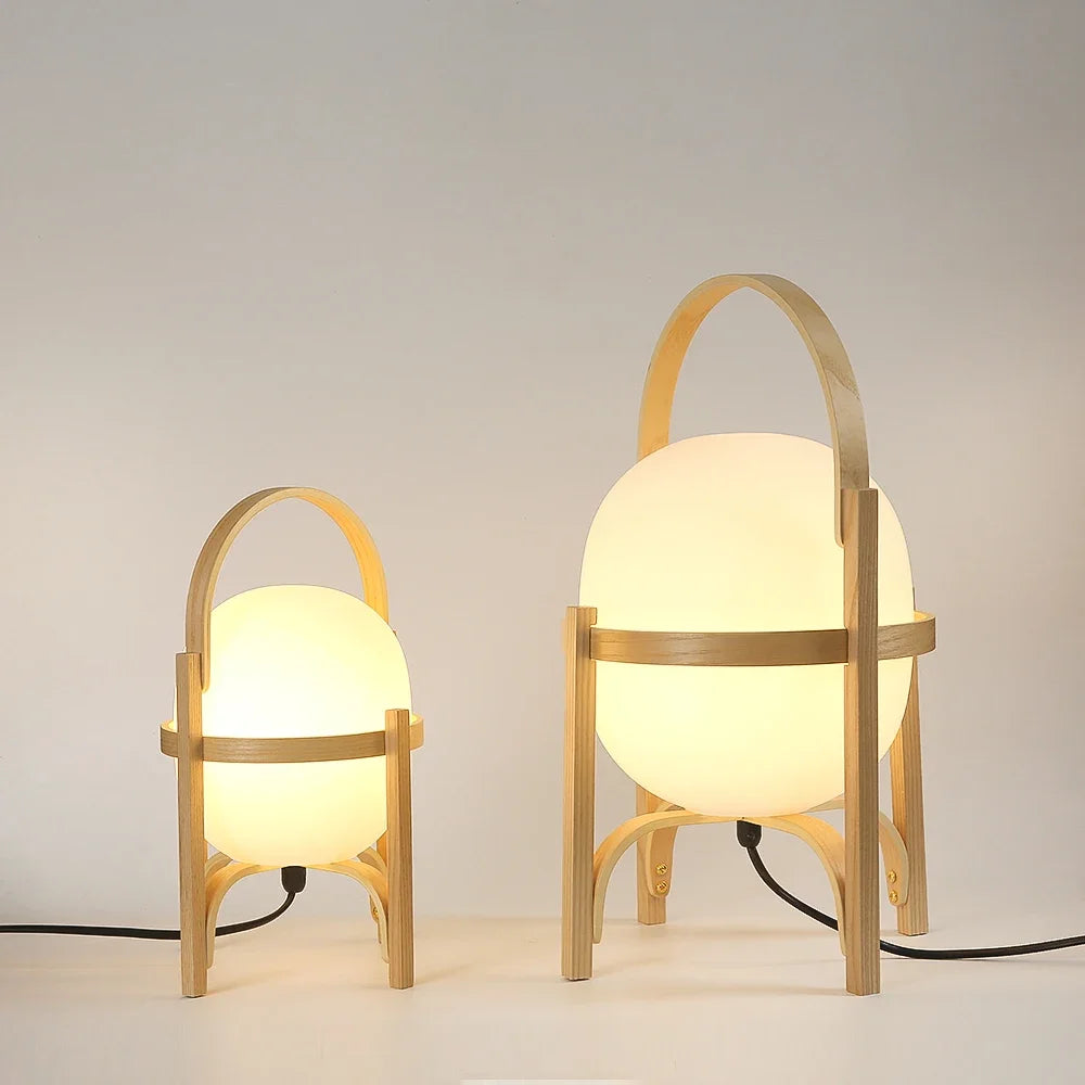 lampe de table en bois pour une décoration moderne et simple - vue 3 sur 10
