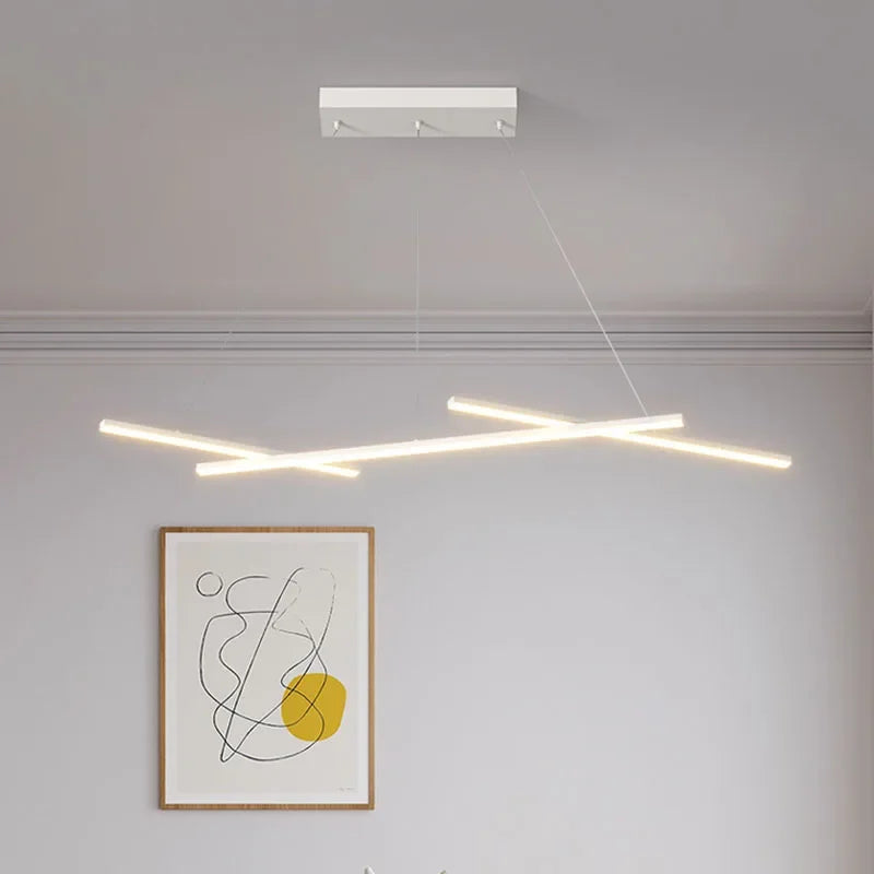 suspension led moderne minimaliste en fer art ligne - vue 6 sur 8