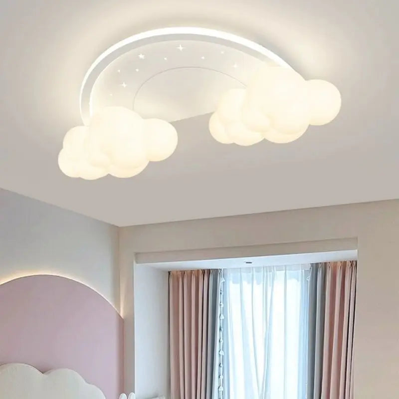 Children Light Modern Cloud Bedroom Ceiling Lamps White PE Sconces Warm Astronaut Chandelier Light for Child Baby Room Decor - vue 5 sur 12