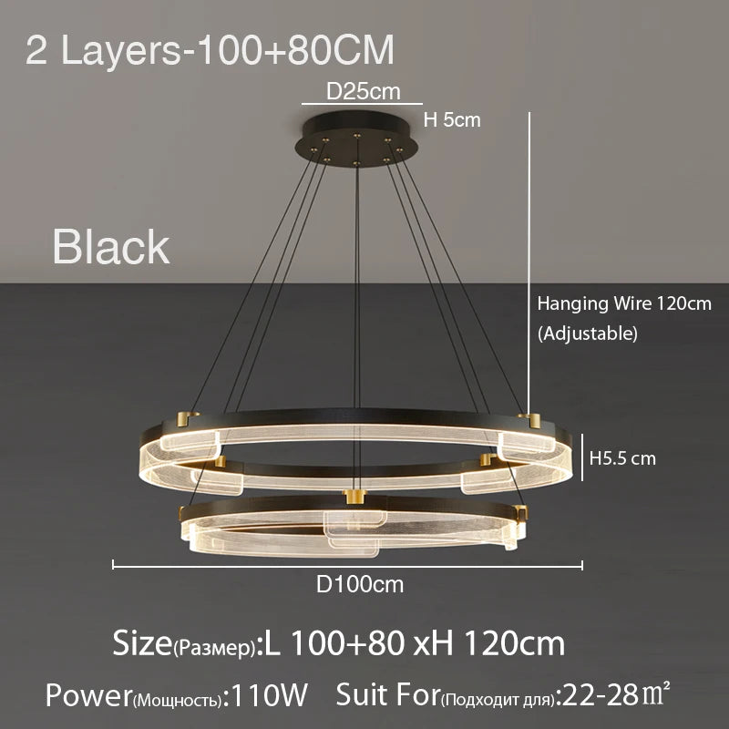 lustre led minimaliste moderne suspension décoration éclairage maison