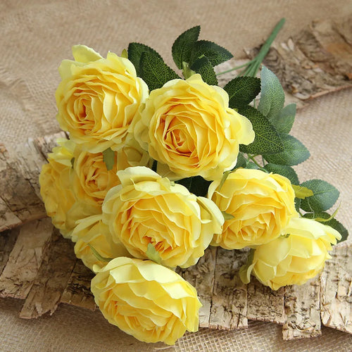 10 têtes de fleurs artificielles pour décoration mariage et festival - vue 2 sur 15
