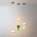 suspension style industriel avec petite plante verte