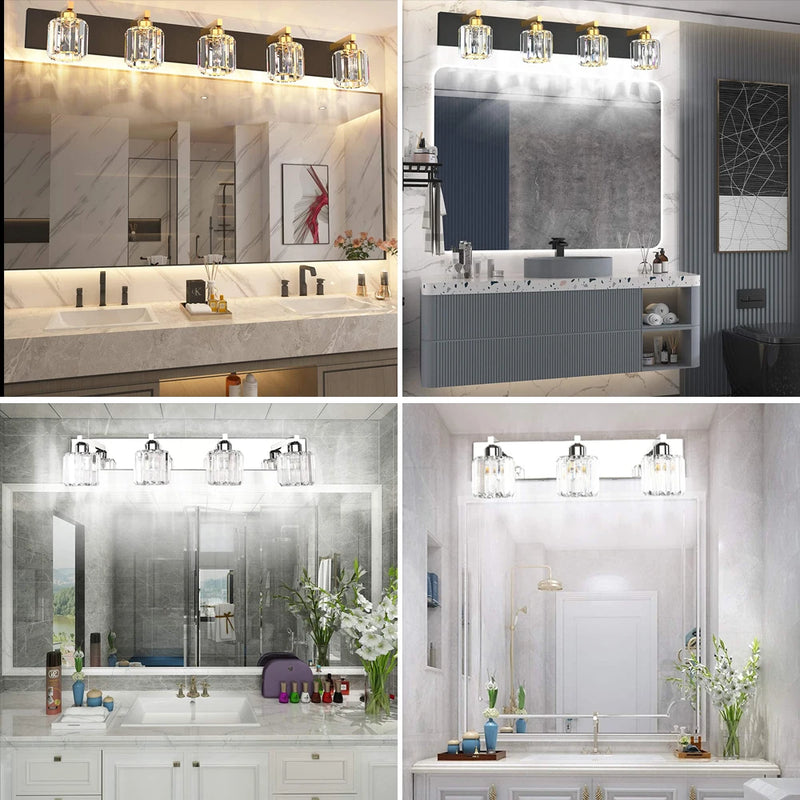 Applique murale miroir de salle de bains en cristal moderne