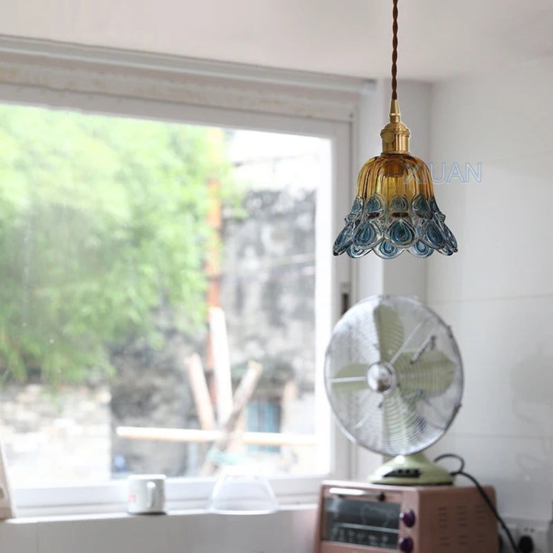 suspension en verre appliques chevet lumière suspendue - vue 4 sur 8