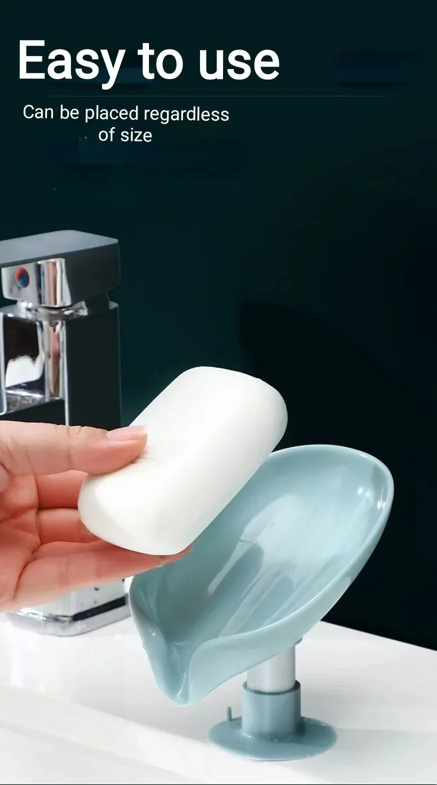 boîte à savon lotus créative avec ventouse pratique - vue 4 sur 6