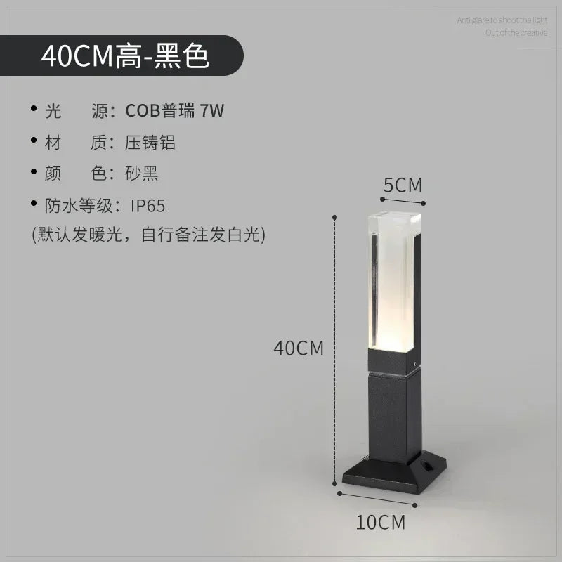 lampe de jardin led avec détecteur de mouvement étanche en aluminium