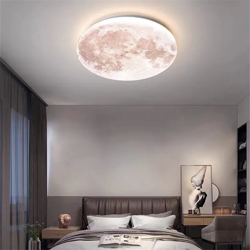 plafonnier lune lampe led éclairage romantique pour balcon et chambre enfant - vue 4 sur 10