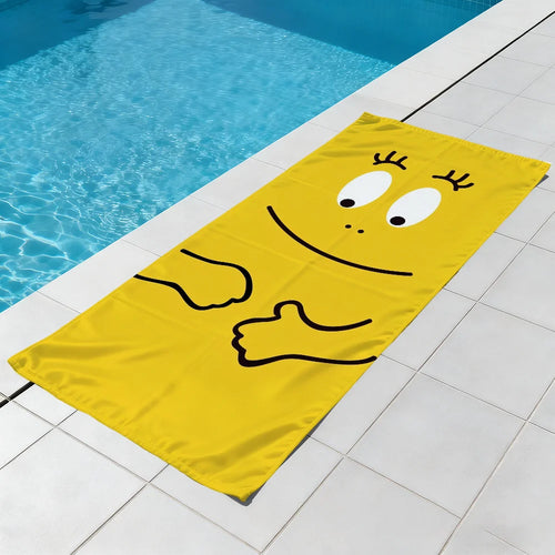 Serviette de plage barbapapas dessin cartoon seche rapide