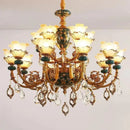 lustre en céramique avec éclairage cristal pour décoration intérieure