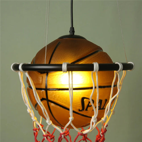 suspension modernes en forme de basket-ball led - vue 7 sur 8
