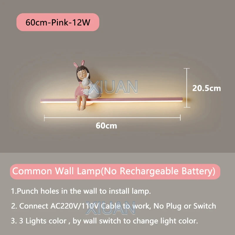 applique murale en forme de lapin pour décoration enfant - vue 11 sur 17