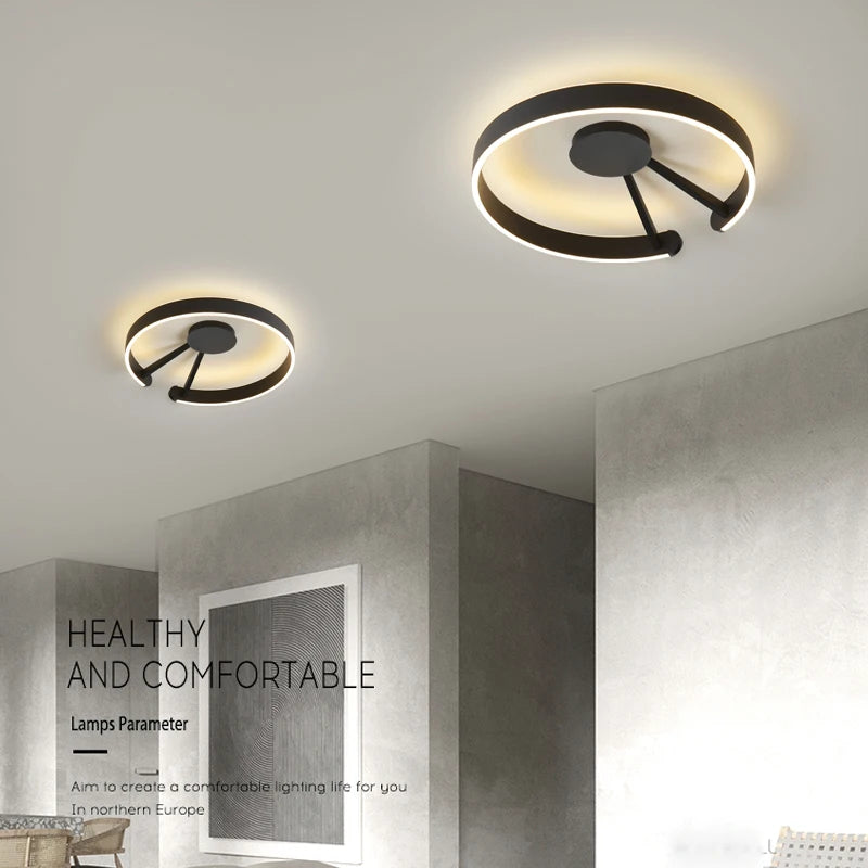 plafonnier led moderne en fer forgé acrylique pour décoration intérieure - vue 3 sur 10