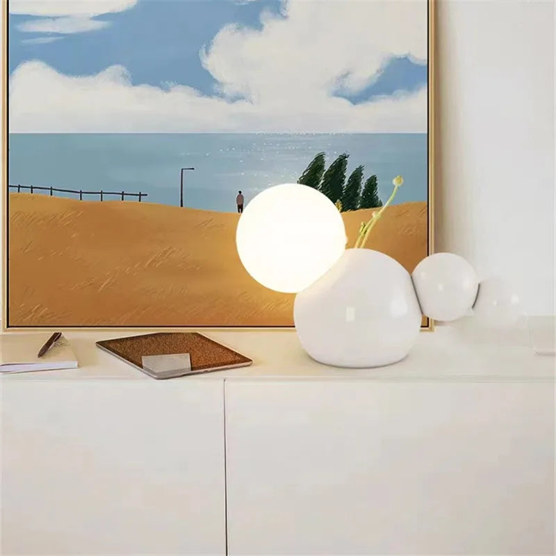 lampe de chevet ronde en verre pour décoration intérieure - vue 6 sur 8