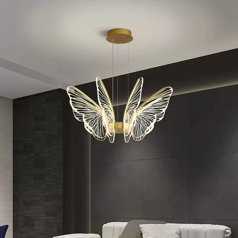 Moonriver éclairage LED papillon lustres salon Table à manger suspension lampe Style moderne suspension pour la maison