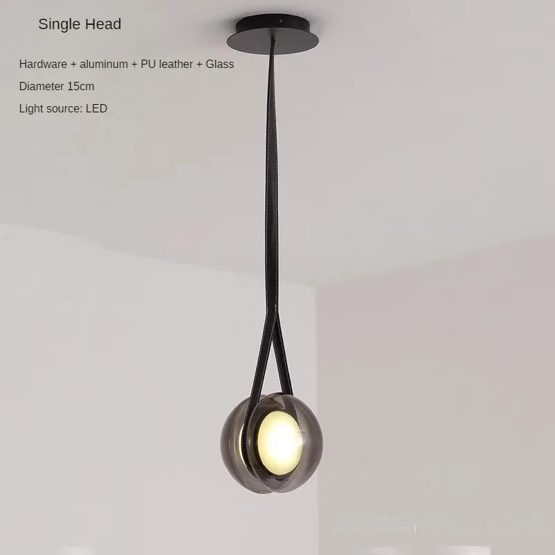 lustre créatif yoyo en verre pour décoration moderne intérieure - vue 8 sur 9