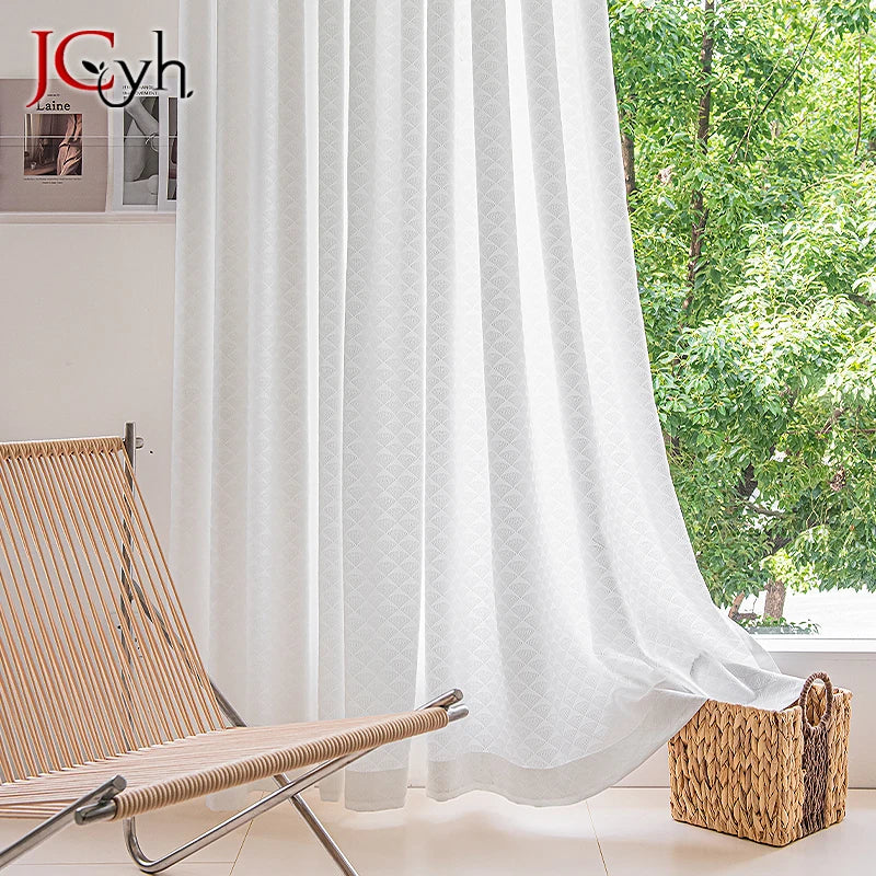 Voilage rideau fil géométrique moderne pour salon chambre - vue 3 sur 6