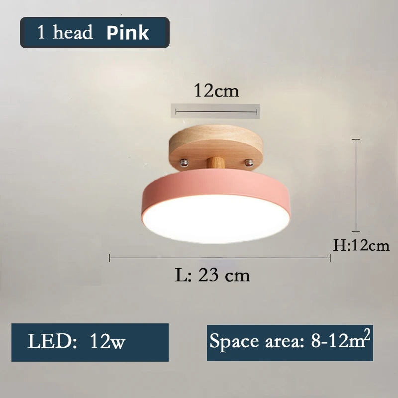 lustre led minimaliste nordique en bois pour éclairage intérieur