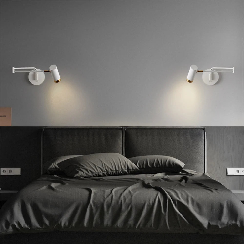 applique murale led moderne pivotante avec interrupteur flexible - vue 4 sur 8