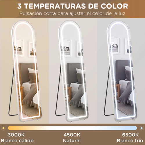 miroir intégral avec éclairage led cadre aluminium moderne