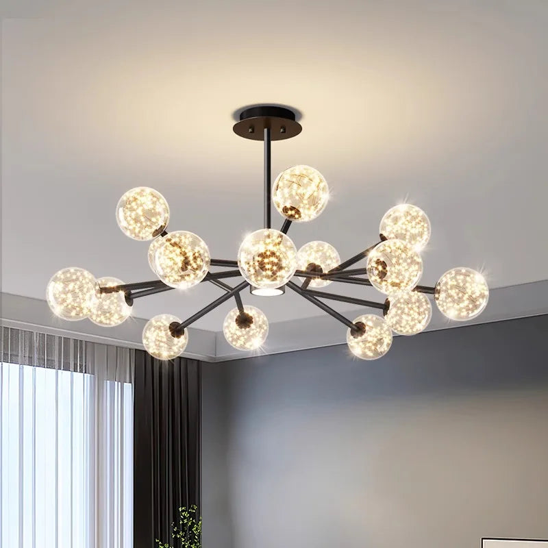 lustre décoration intérieur avec lampes suspendues fantaisie - vue 2 sur 7