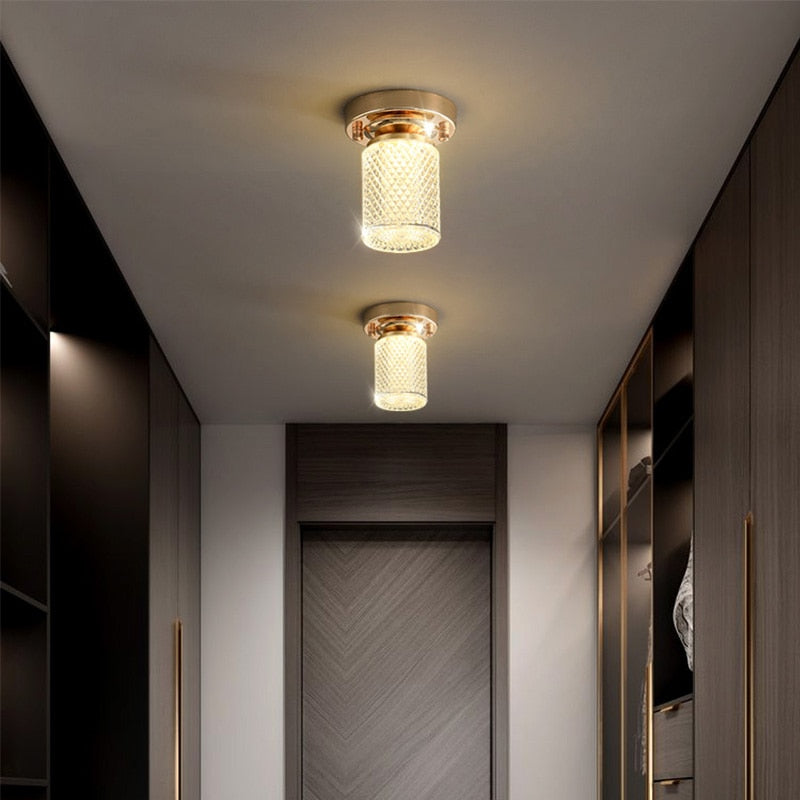 Plafonnier design LED doré en cristal luxury Tourtelle