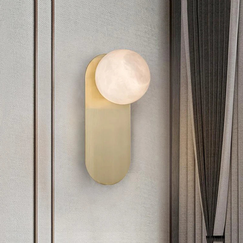 applique murale nordique de luxe en cuivre et marbre pour hôtel - vue 5 sur 7