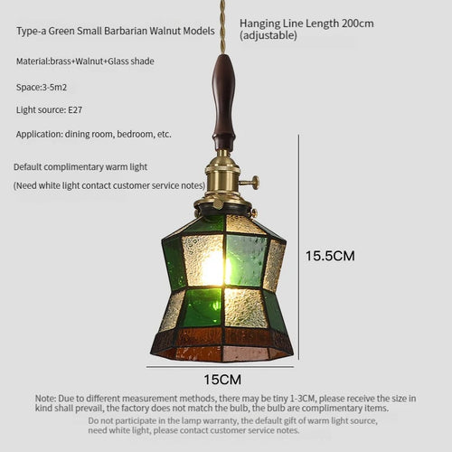 lustre antique de luxe suspendu en verre et laiton - vue 15 sur 15