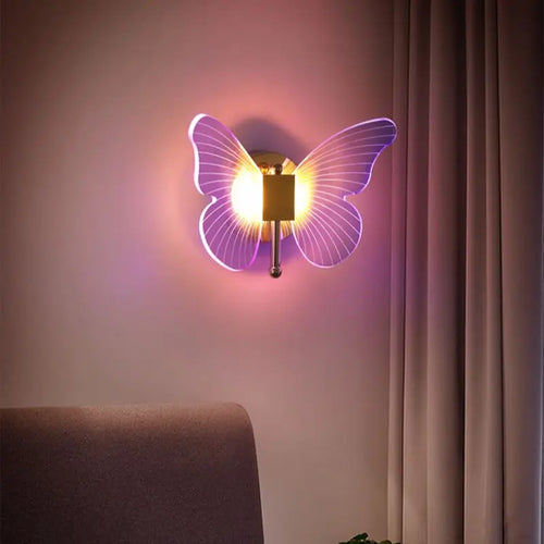 applique murale LED papillon intérieur nordique style cuivre
