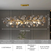 Lustres de conception nordique feuilles de verre émaillées suspension pour hôtel salon salle à manger chambre Art hall décoration lustre