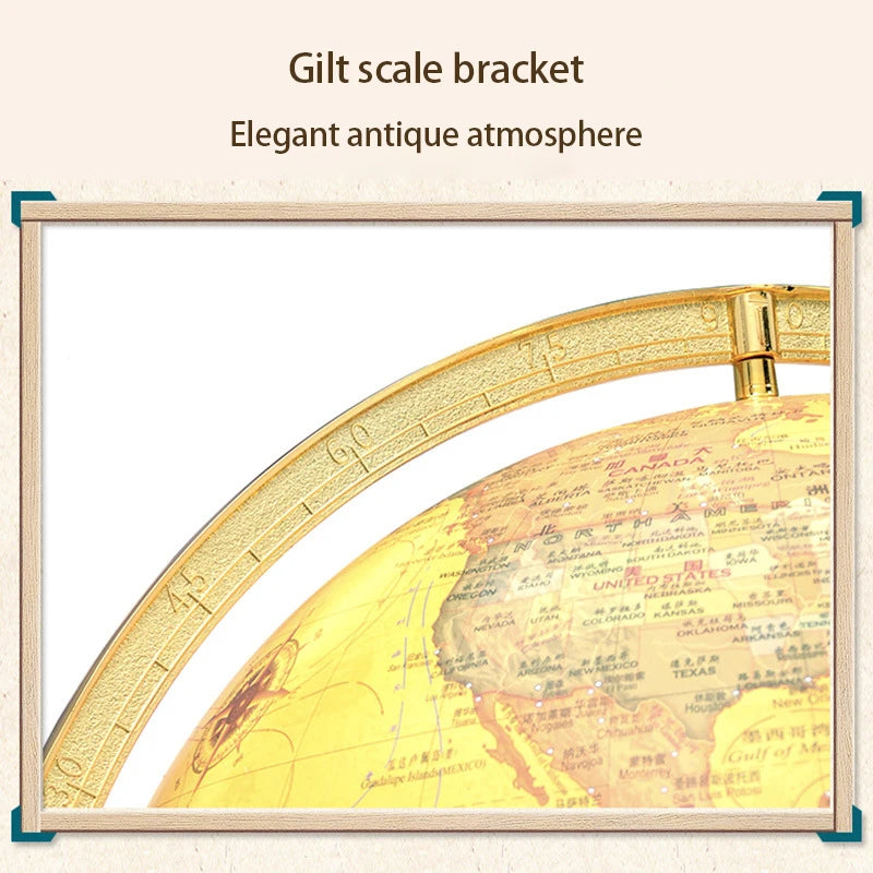 globe terrestre rétro triangulaire pour décoration de bureau artisanat - vue 4 sur 5