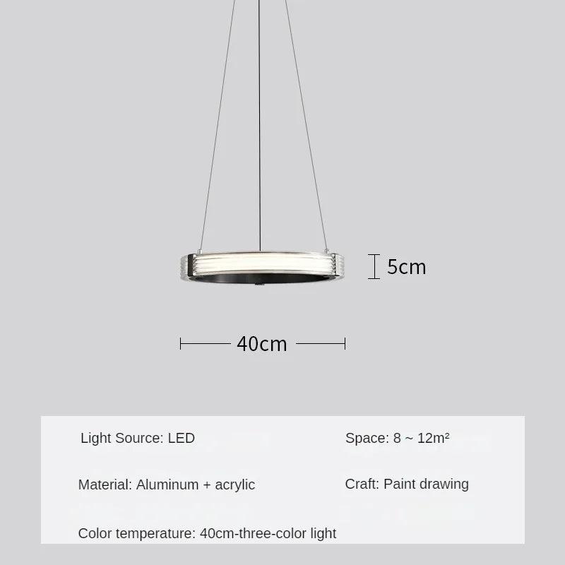 suspension circulaire moderne en acrylique pour décoration intérieure minimaliste