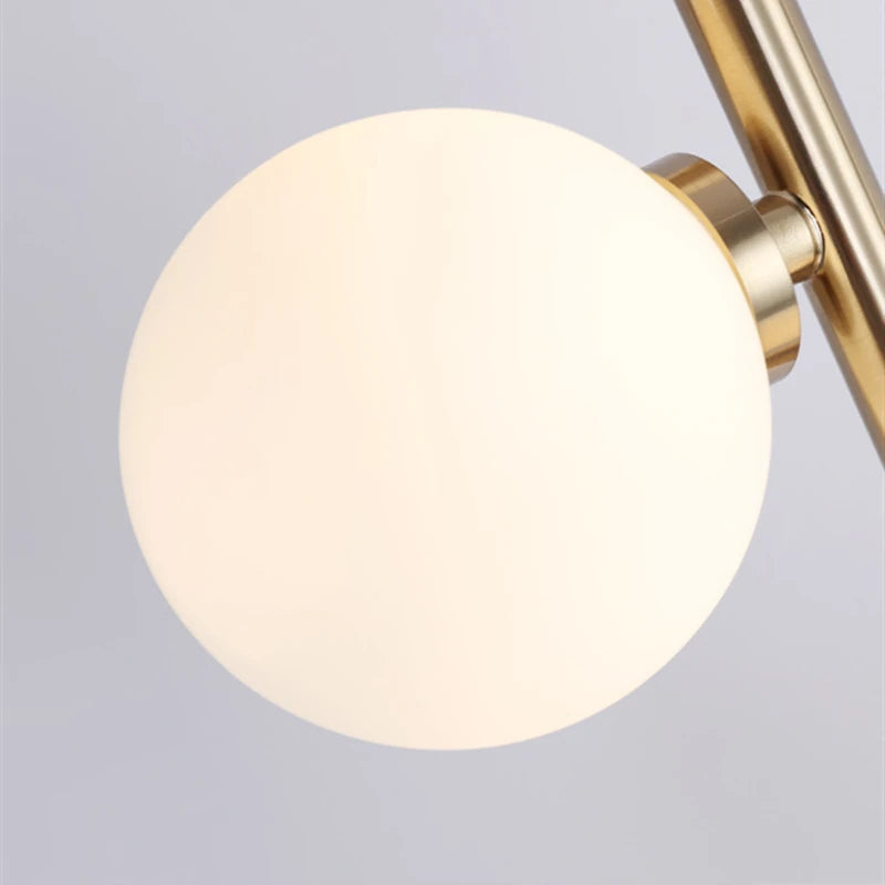 Lampadaire boule de verre blanc à 9 têtes - vue 7 sur 7