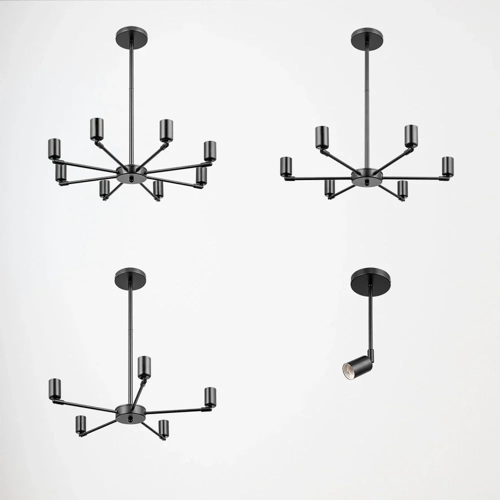 lustre moderne réglable en fer style satellite pour décoration - vue 4 sur 10