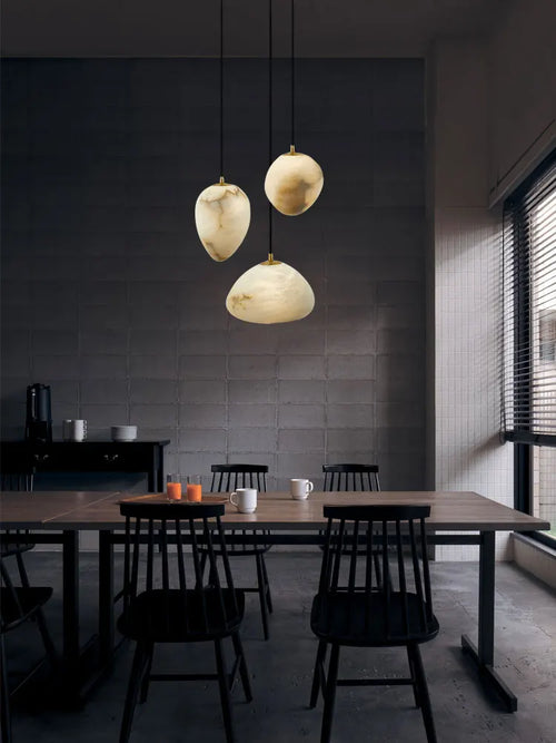 lustre suspendu en marbre géométrique design moderne pour intérieur - vue 4 sur 12