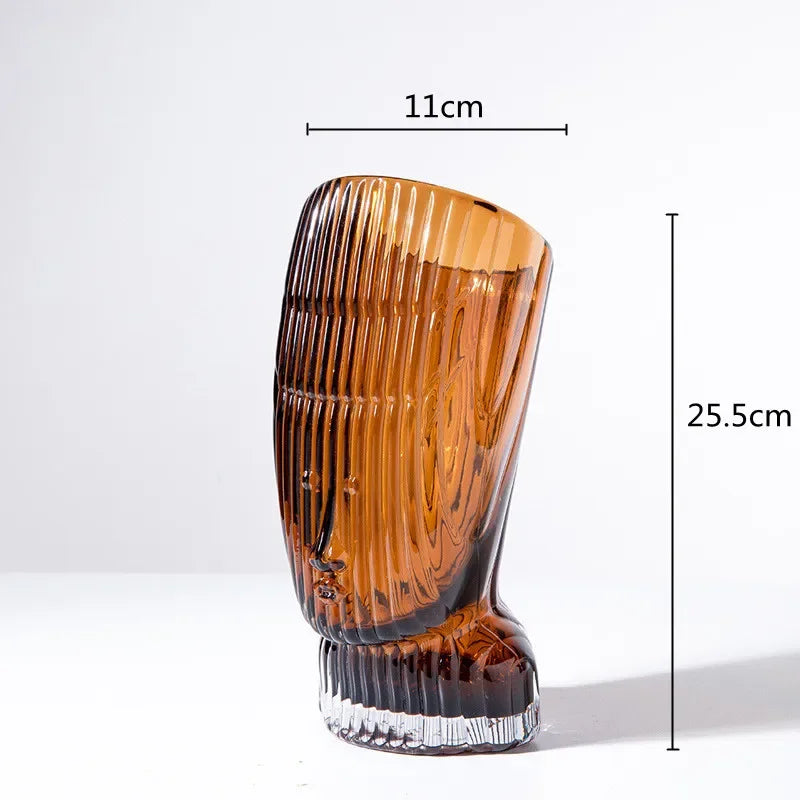 sculpture en verre abstraite avec rayures décoratives pour décoration intérieure - vue 12 sur 15