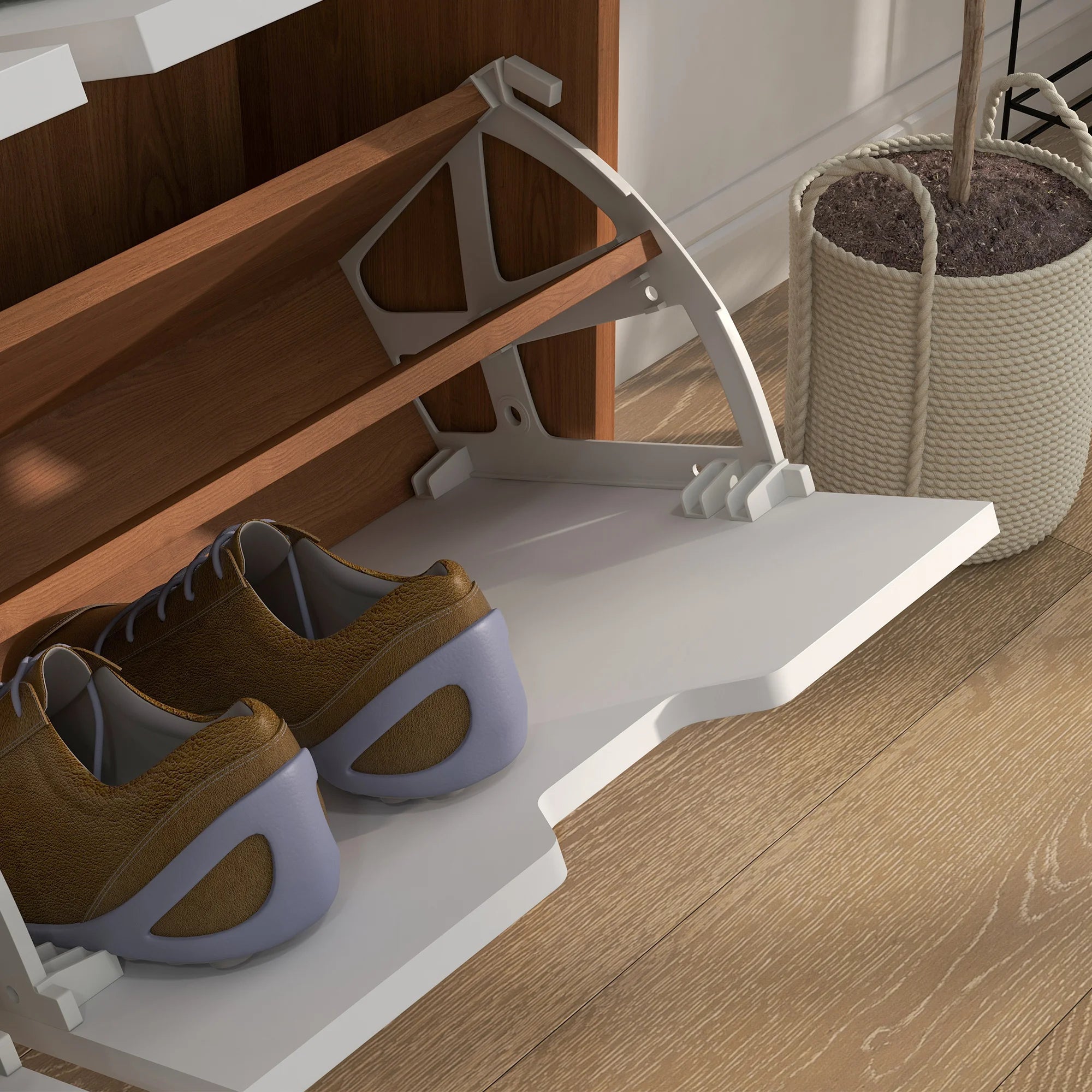 meuble à chaussures pliant avec 4 tiroirs pour 16 paires - vue 6 sur 6