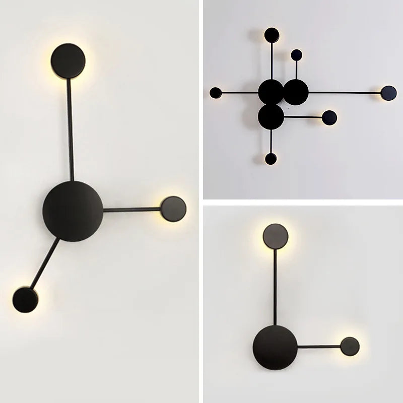 Modern Nordic Black Wall Lamp  AC110V AC220V Bedroom Bedside Wall Sconce Light Art Decoration Fixtures Living Room Wall Lights - vue 2 sur 23