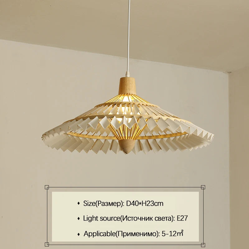 lustre en bambou tissé style chinois créatif pour éclairage décoratif - vue 6 sur 12