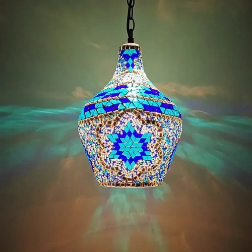 lustre en vase d'art bohème pour décoration intérieure artisanale - vue 9 sur 13