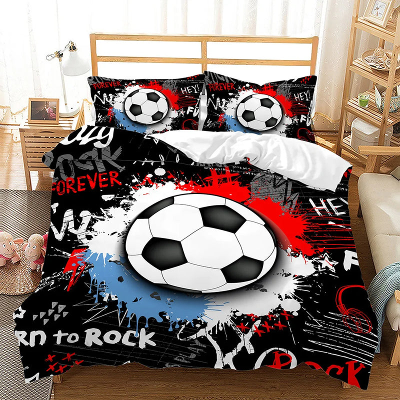 housse de couette football pour enfants taille queen
