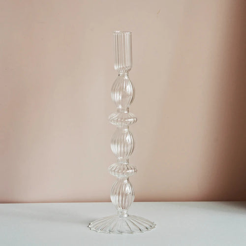 bougeoir en verre transparent décoration intérieure moderne nordique - vue 18 sur 31