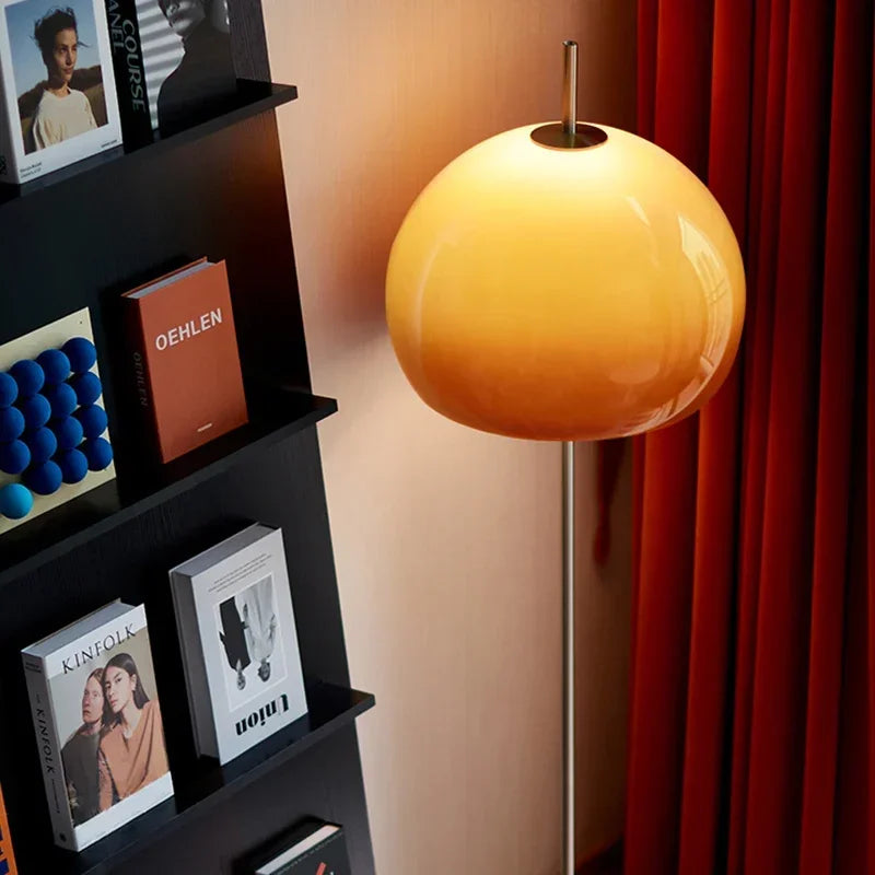Lampe de Table rétro Vintage en verre champignon Orange - vue 4 sur 8