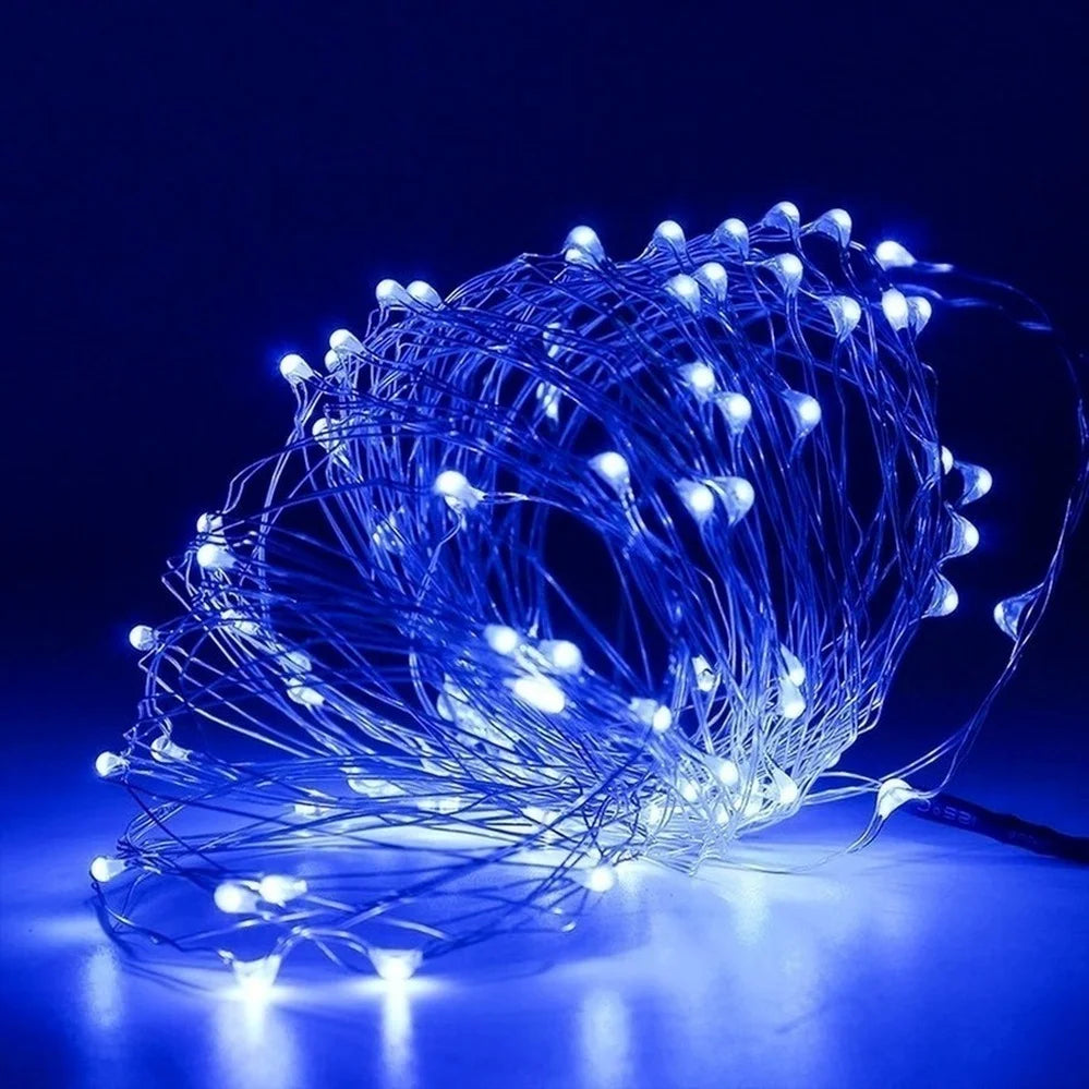 guirlandes lumineuses à led en fil de cuivre pour décorations festives - vue 6 sur 12