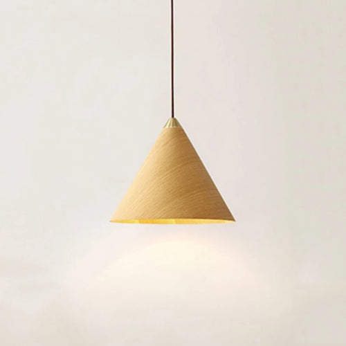 Suspension design conique Japonais vent calme noyer noir bois - vue 2 sur 6